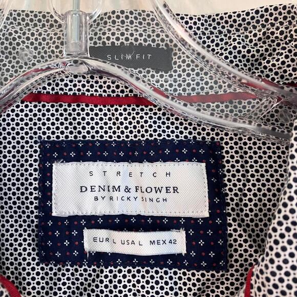 Ricky Singh Denim‎ & Flower Slim Fit Short Sleeve Casual Button Up - Picture 3 of 5